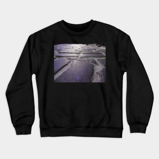 Scottish Photography Series (Vectorized) - Glasgow Cobble Stones Crewneck Sweatshirt by MacPean